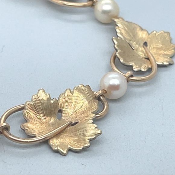 Krementz Leaf bracelet set Vintage gold - Picture 5 of 9
